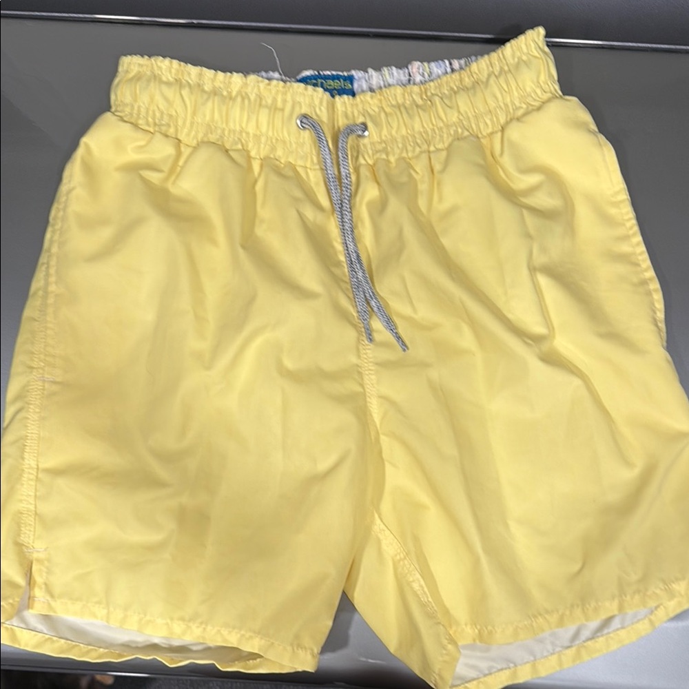 Michaels Yellow Swim Trunks with Elastic Waistband and Drawstring